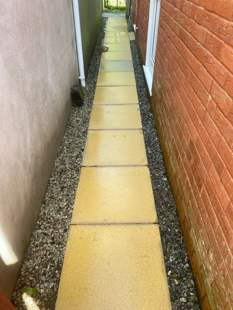 A side path in Plymouth after cleaning